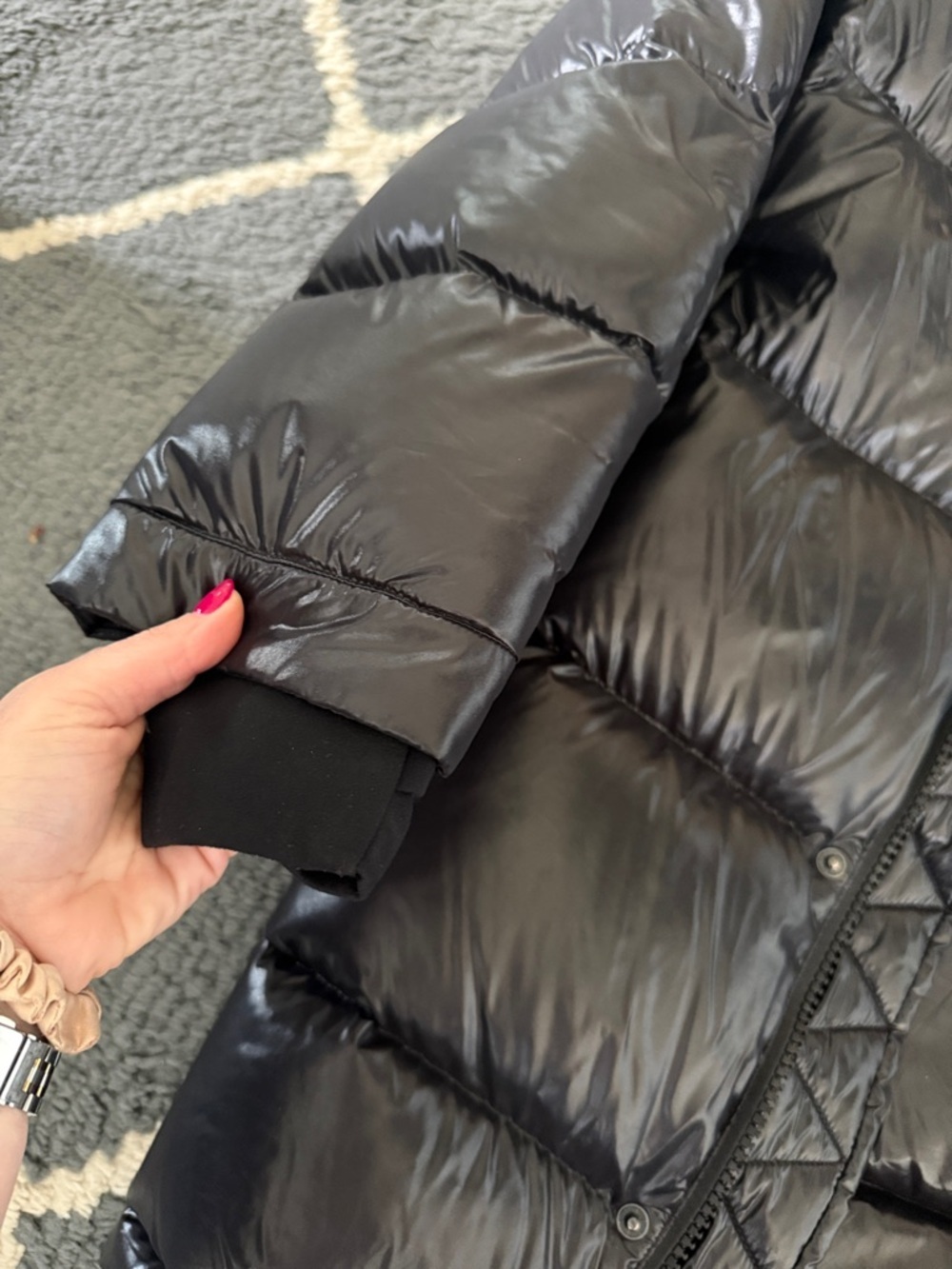 Aritzia Super Puff Mid Hi Gloss Black - Picture 5 of 16